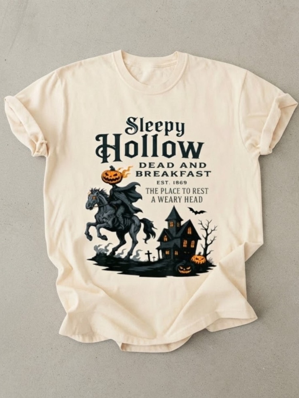 Sleepy Hollow Spooky Halloween Headless Horseman Gildan T-Shirt